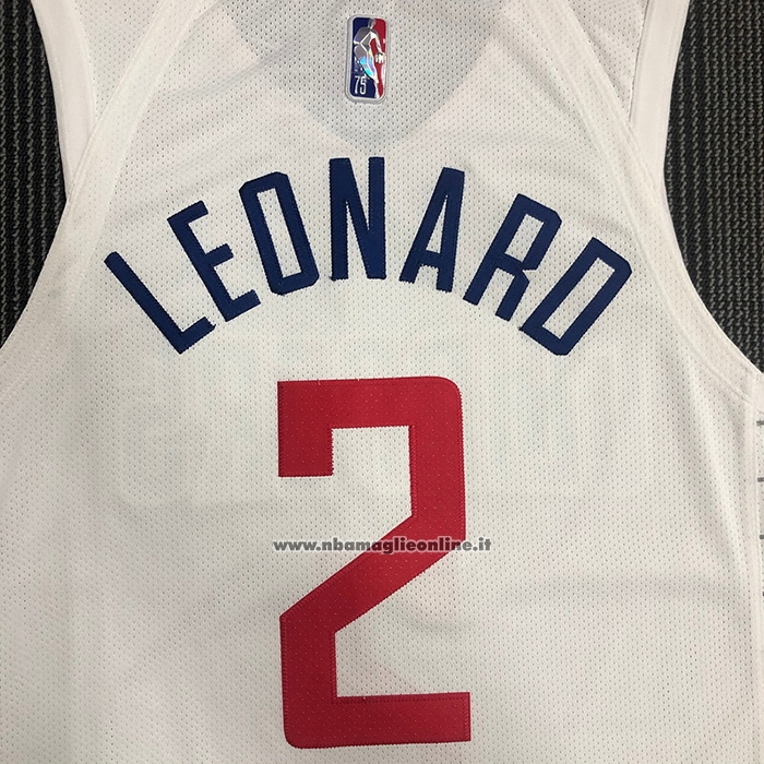 Maglia Los Angeles Clippers Kawhi Leonard #2 Association 2020-21 Autentico Bianco